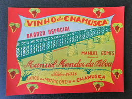 Portugal Etiquette Grand Format 5 Lt Vin Blanc Vinho Da Chamusca Pont White Wine Chamusca Brige Oversized Label - Puentes