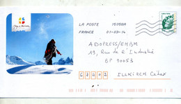 Pap Beaujard  Flamme Chiffree Illustré Neige Pays Mauriane - Prêts-à-poster:Overprinting/Beaujard