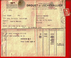 1953 - Facture Des Ets DROUET Et LECHEVALLIER De Caen - Livraison De Fers Et Main Courante - Otros & Sin Clasificación