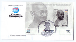 Paraguay 2019 150th Anniversary Of Mahatma Gandhi - Sobre Primer Día De Emisión - Paraguay