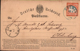 ! 1873 Bremen An August Schwartz Schulzsche Buchhandlung, Oldenburg, Verleger Der 1. Deutschen Ansichtskarten Precurseur - Postzegels (afbeeldingen)