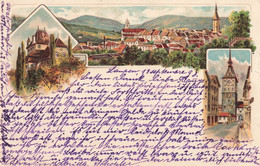 Aarau Litho 1898 Schlössli Obertor-Turm - Aarau