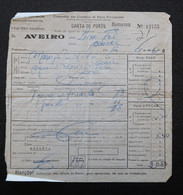 Portugal Carta De Porte 1969 Colis Par Chemin De Fer Aveiro A Lixa Parcel By Railway - Brieven En Documenten