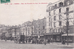 PARIS RUE DE FLANDRES EN FACE DES ABATTOIRS TRES BELLE ANIMATION  REF 76068 - Arrondissement: 19