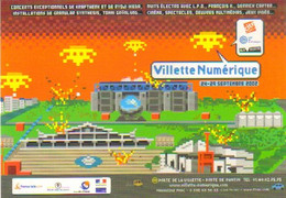 Carte Postale "Cart'Com" (2002) Villette Numérique (Space Invader - Ovni) Grande Halle (France Telecom) - Advertising
