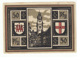 Notgeld 50 Pfg. Freiburg I.Br. 19212 Ansicht Schwabentor, Oberlinden , Wie Neu - Sammlungen