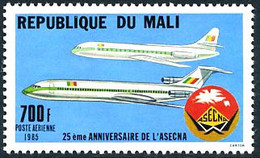 Mali 1985 ASECNA 25 Ans Sud-Est (SNCASE) Caravelle, Boeing 727 - Airplanes