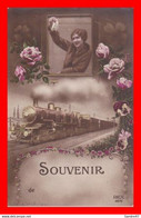 CPA  Souvenir De BORDEAUX.  Notre Dame Des Anges, Locomotive, Jolie Femme Agitant Un Mouchoir . ..G271 - Greetings From...