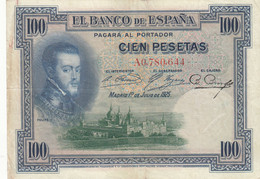 CRBS0417 BILLETE ESPAÑA 100  PESETA1925 CON 1 RESELLO MBC - Andere & Zonder Classificatie