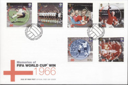 Man 2006, Football, 40th Football World Cup In England, 6val In FDC - 1966 – Engeland