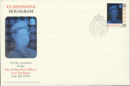 Man 1994, Queen Elisabeth, Ologram, 1val In FDC - Ologrammi