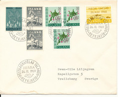 Iceland Cover Special Postmark Reykjavik 26-3-1969 With More Topic Stamps Sent To Sweden - Lettres & Documents
