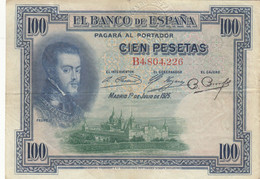 CRBS0415 BILLETE ESPAÑA 100  PESETA1925 CON 1 RESELLO MBC 45 - 100 Pesetas