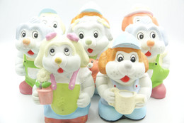 PIEPER POUET SQUEAKY: ROCKAPETTA PRODUCTIONS SOUTH AFRICA MADE RARE SET OF 8 - L=12  - ***   - Rubber - Vinyl - 1960's - Smurfs
