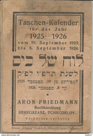 Jewish 1925-26 Beregszasz Berehove (Czechoslovakia, Ukraine, Transcarpathia) Pocket Calendar 7x11 Cm Judaica Advertising - Small : 1921-40