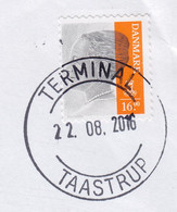 Denmark TERMINAL TAASTRUP 2016 Cover Brief BRØNDBY Postal Labels Mi. 1739  16.00 Kr Queen Königin Margrethe II. - Briefe U. Dokumente