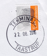 Denmark TERMINAL TAASTRUP 2016 Cover Brief BRØNDBY Postal Labels Mi. 1739  16.00 Kr Queen Königin Margrethe II. - Cartas & Documentos