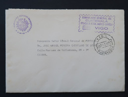 Espagne 1966 Lettre Franchise Postal Vigo Consulat Guatemala España Franquicia Consulado Official Paid Spain - Franquicia Postal