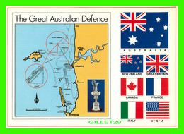 CARTE GÉOGRAPHIQUE, MAP - THE GREAT AUSTRALIAN DEFENCE - NU-COLOR-VUE - - Maps