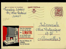 Publibel Obl. N° 2210  ( Cheminée Et Coins Feu : LEMAÎTRE - Lobbes) Obl. JUMET (double Cercle) 1968 - Publibels