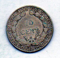 INDOCHINE FRANCAISE, 10 Centimes, Silver, Year 1900, KM # 9 - Vietnam