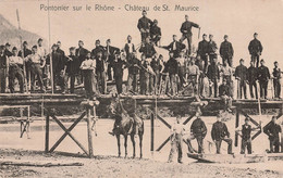 St. Maurice Pontonniers Sur Le Rhône Militaria Armée Suisse Schweizer Armee 1906 - Saint-Maurice