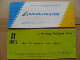 Passenger Transport Ticket Plane Avion Airplane Donbassaero Airlines Ukraine Vilnius-Simferopol Lithuania 2005 - Europe