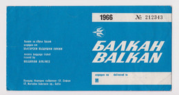 Bulgaria Bulgarie Bulgarian Airlines Carrier BALKAN Ticket Used Sofia To Cairo Vintage 1970s (51620) - Monde