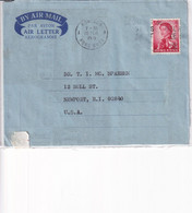 HONG KONG 1971 QE II. AIR LETTER TO USA. - Briefe U. Dokumente