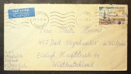 Finland - Cover To Germany 1973 Fountain 70c Solo - Covers & Documents