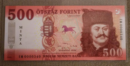 Ungarn, Hungary 2022 500 Forint Muster Banknotensatz, Niedrige Seriennummer, Specimen Banknote Set, Low Serialnumber - Hungary