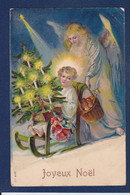 CPA Ange Angel Gaufrée Embossed écrite Noël - Kerstman