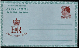 Australia 1963 Royal Visit Mint Aerogramme - Luchtpostbladen