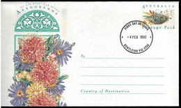 Australia 1993 Thinking Of You Floral Aerogramme First Day Of Issue - Aerogramme