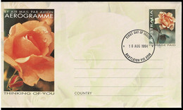 Australia 1994 Thinking Of You Floral Rose Aerogramme First Day Of Issue - Aerogramme