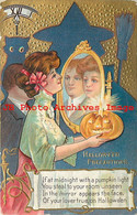 291205-Halloween, Nash No 2G-2a, Precautions, Woman With Lighted JOL Sees Man In Mirror - Halloween