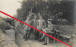62-Gommecourt Près De Bucquoy Photo Carte  Allemande 14-18 Officiers Allemands Sur Le Front - War 1914-18