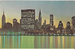Beautiful Panorama Of The New York City City Skyline At Night - Tarjetas Panorámicas