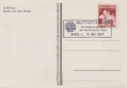 Carte  Maximum  1er  Jour   AUTRICHE    Fête  Des  Méres   WIEN   1937 - Moederdag