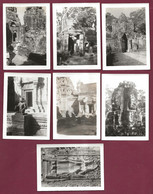 100822 - 7 PHOTOS Années 1930 ASIE CAMBODGE ANGKOR THOM Site Archéologique Art Khmer Temple Banteay Srei - Cambodia