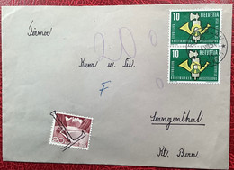 NICHT MEHR GÜLTIGE  ZNr 344 BRIEF TRACHSLAU SZ 1961>LANGENTHAL BERN Schweiz 301 Als Portomarke - Postage Due