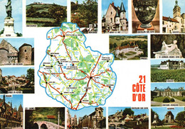 21-Carte Contour Géographique Du Département De  COTE D'OR - Maps