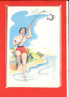 Delcampe - Peche Femme Pin Up Cpa Animée Illustrée Par Louis Carriere     Format 14 Cm X 9 Cm - Angelsport