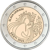 Estonia 2022 2 Euro Coin Ukraine And Freedom - Slava Ukraini No War UNC - Estonia