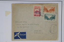 BB6 LIBAN  BELLE  LETTRE RRR  1949 BEYROUTH  POUR PARIS  +SURCHARGE  ++ AFFRANCH. INTERESSANT - Storia Postale