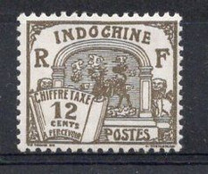 INDOCHINE Timbre Taxe N°53* Neuf Gomme Tachée Cote 7€00 - Postage Due