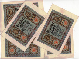 10 BILLETS MONNAIE PAPIER BILLET DE BANQUE 1920  ALLEMAGNE 100 MARK HUNDERT MARK E.12423903...RBD - 100 Mark