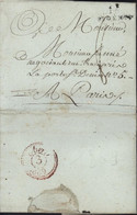 Charente Maritime Marque Postale Noire 16 ST GENIS (Saintonge) 25X9 Taxe Manuscrite 8 Pour Paris Du 29 3 1809 St Fort - 1801-1848: Precursors XIX
