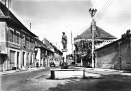 38 - ISÈRE - LES AVENIÈRES - CPSM - Statue De Bacchus Et Grande Rue - Photo N&B - Les Avenières