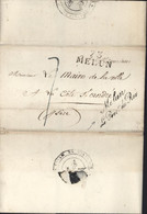 Seine Et Marne Marque Postale 73 MELUN (28x11) + Cursive Melun Le Procureur Du Roi Taxe Manuscrite 7 Bleue - 1801-1848: Precursors XIX